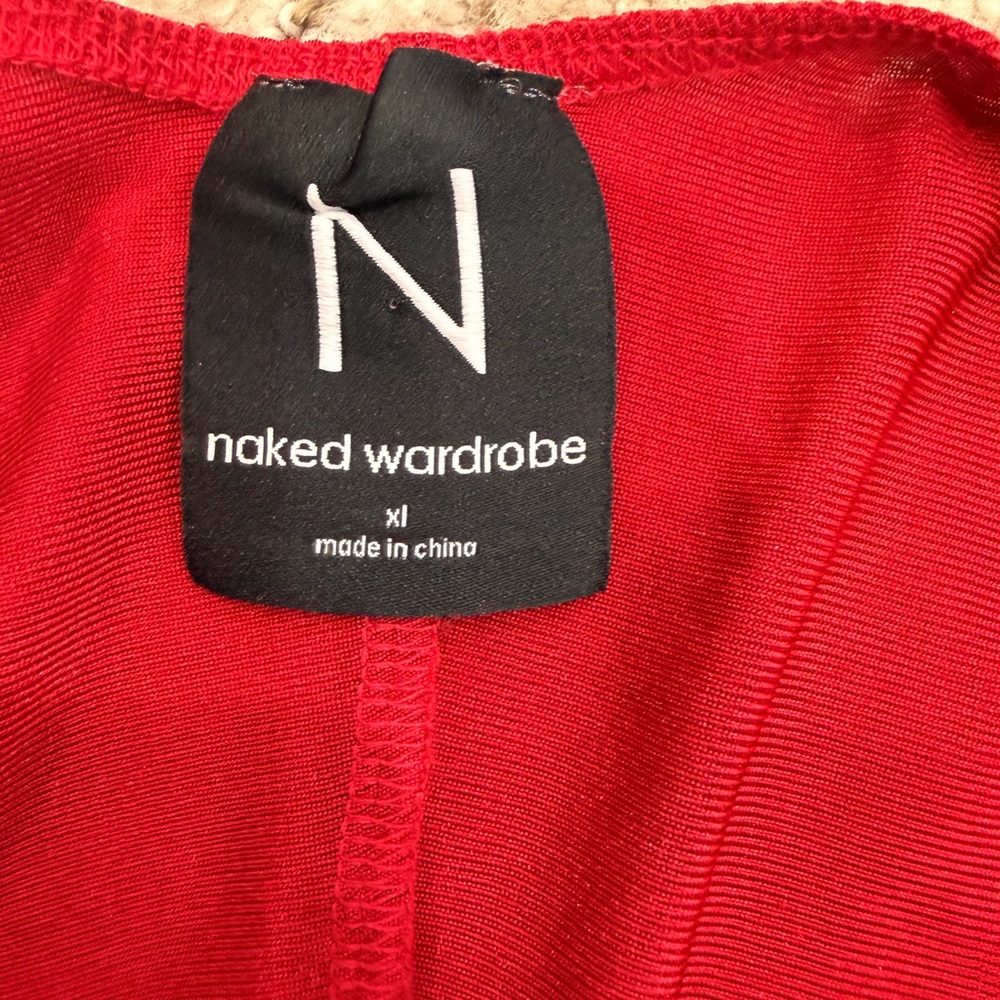 naked wardrobe Red Long Sleeve Square Neck Maxi Dress - Picture 4 of 5